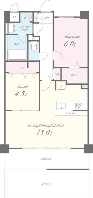 グローリードミール天神 間取り図