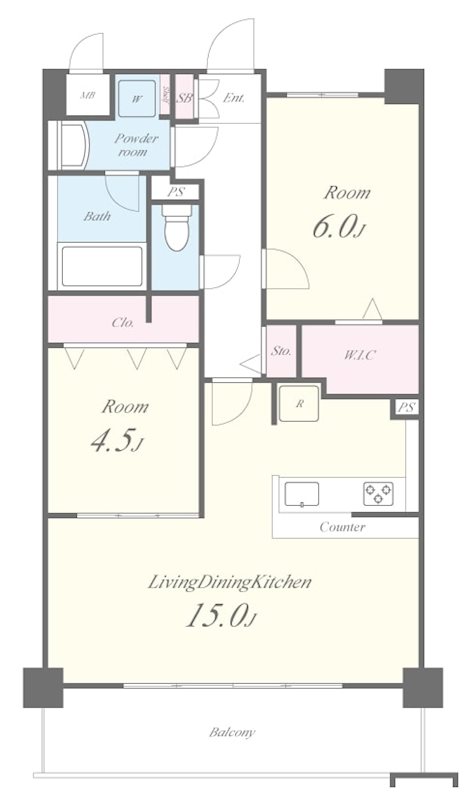 グローリードミール天神 間取り図