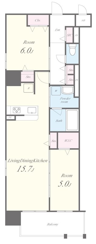 セファ上本町 0305号室 間取り