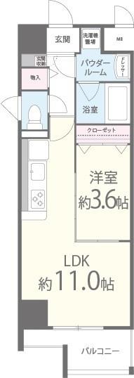 ポローニア立花通り 401号室 間取り
