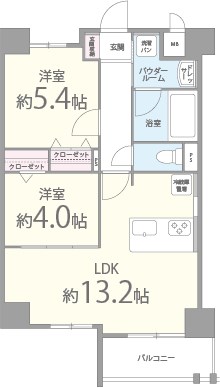 キャッスルビュー玉造上町台 間取り図