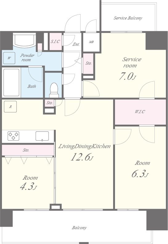 セイワパレス天王寺真田山 1301号室 間取り