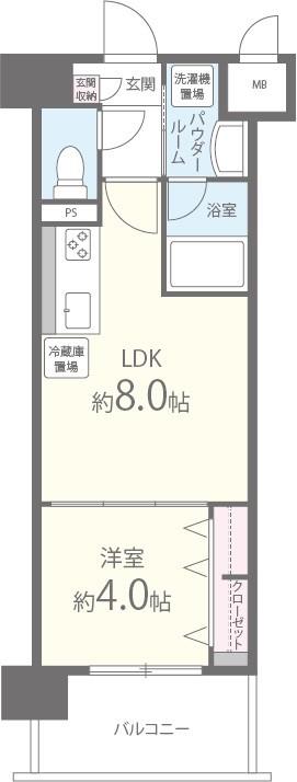 シャイニング福島離宮 402号室 間取り