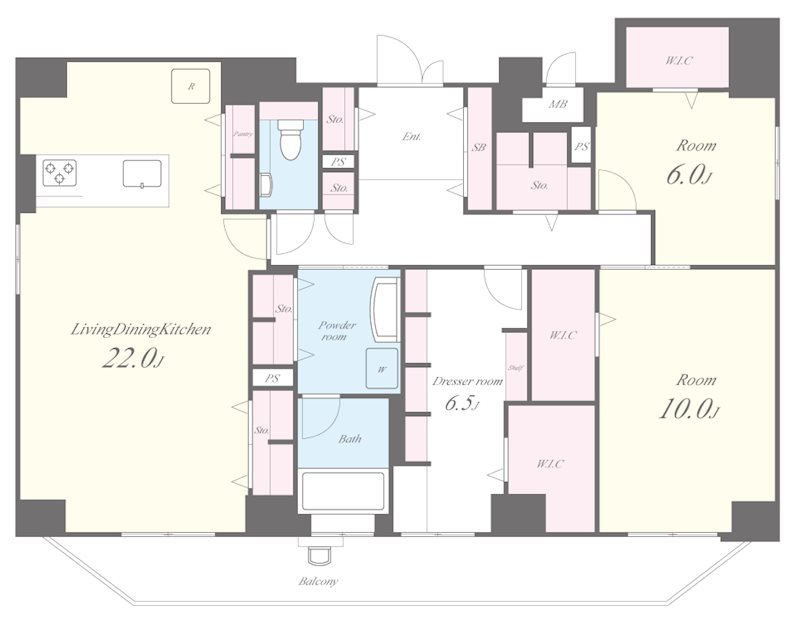 ラ・メゾンヴェール上町 701号室 間取り