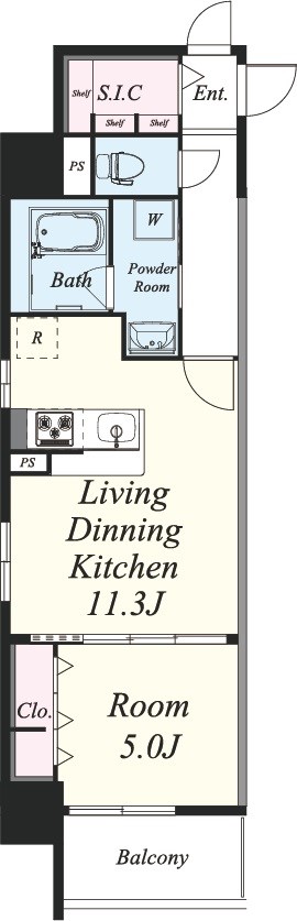 ルボワ天満橋 1203号室 間取り