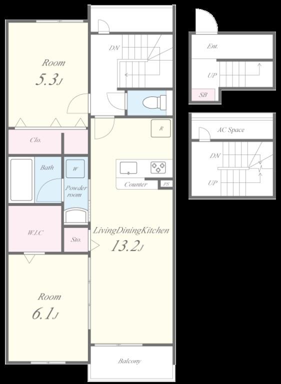 アーサー住之江 303号室 間取り