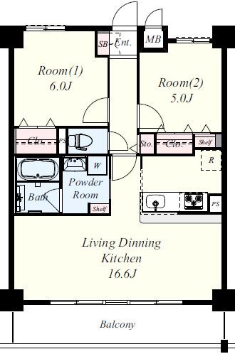 ネオコート上土室（カミハムロ） 間取り図