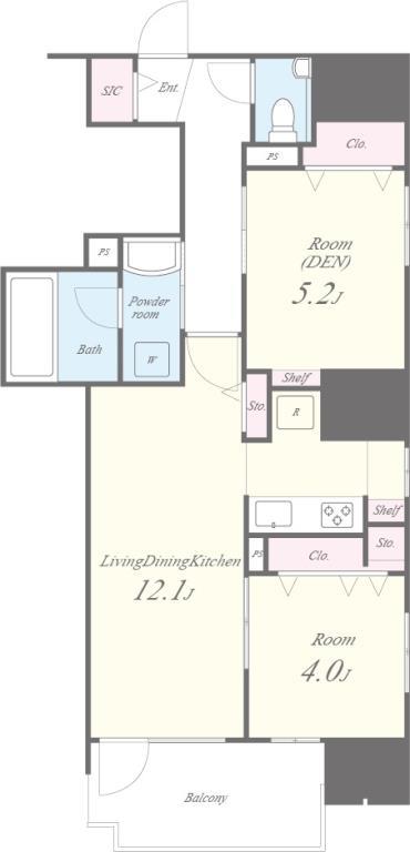 JASPER御堂筋本町 0902号室 間取り
