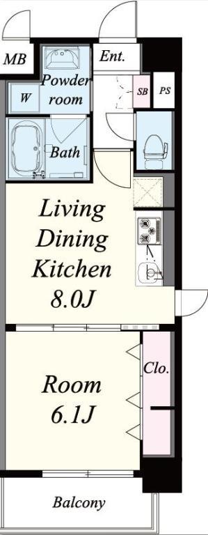 ハーヴェスト江坂 507号室 間取り