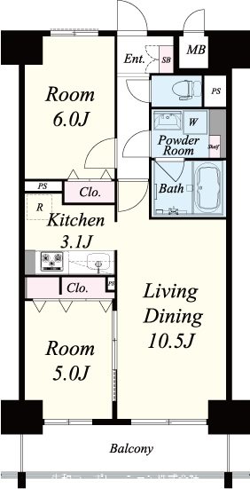 F-TAMATSUKURI 1005号室 間取り