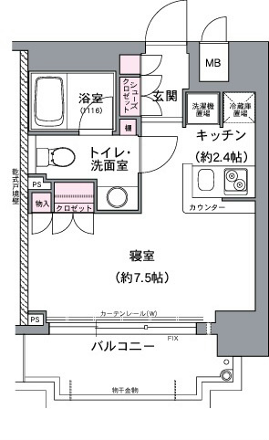 ｾｲﾜﾊﾟﾚｽ 京橋ｺﾙﾃｨｰﾚ 間取り図