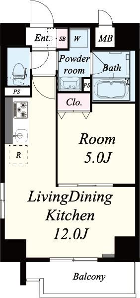 ノーブルスクエア新町 0702号室 間取り