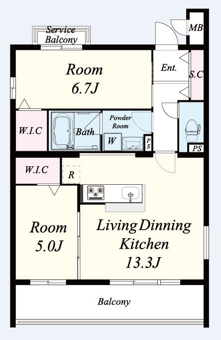 コンフォールパレ新町二条 間取り図