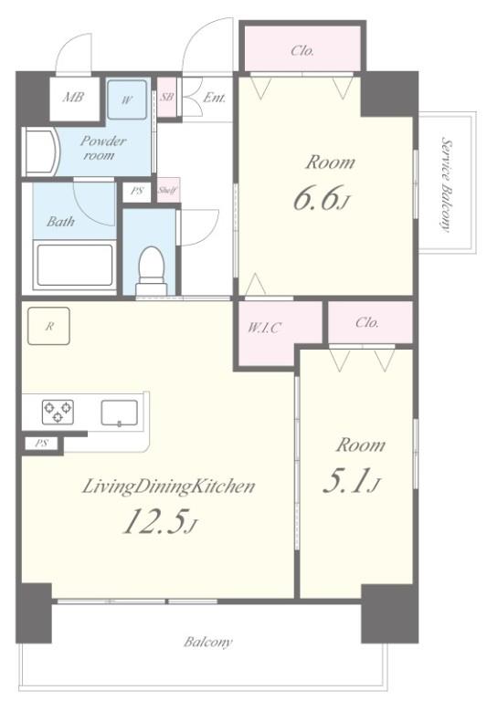 江坂 礎 901号室 間取り