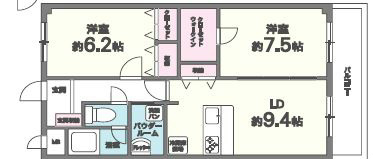 ベルナードサーモス 302号室 間取り