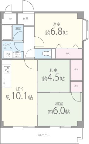 コウジィーコート忍ケ丘 間取り図