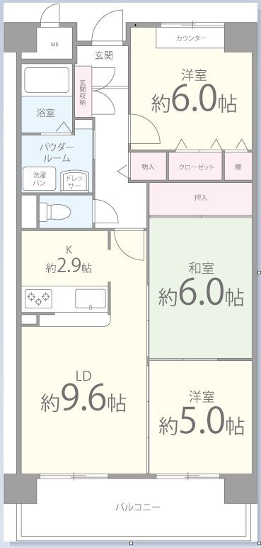 シーズモア 301号室 間取り