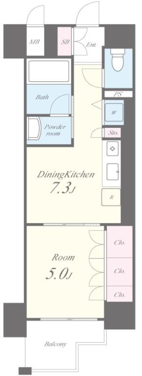 セイワパレス大手通 0403号室 間取り