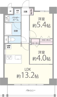 ｷｬｯｽﾙﾋﾞｭｰ玉造上町台 間取り図