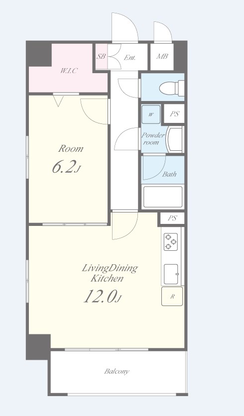 プラシード新町 703号室 間取り