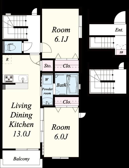 エクセラン朝妻 間取り図