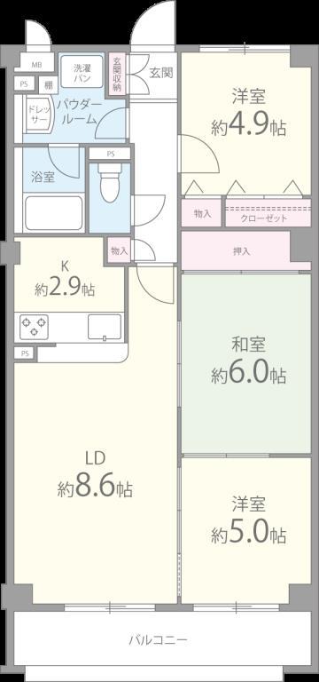 ヌカタコルンウエスト 間取り図