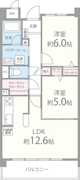 K FLAT 間取り図