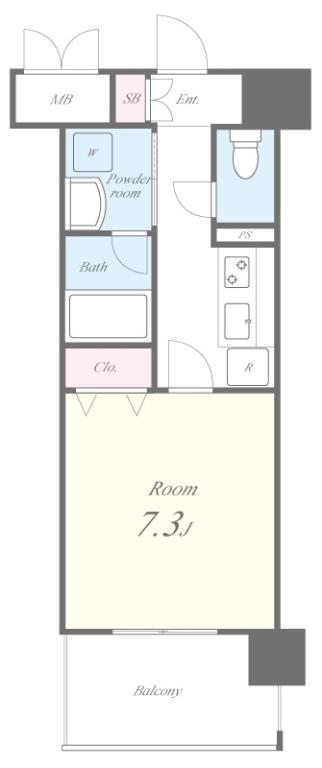 ボーベル玉造 0503号室 間取り
