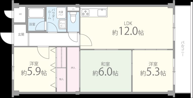 リーヴァ三日市 間取り図