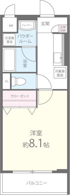 ビヤンポート 206号室 間取り