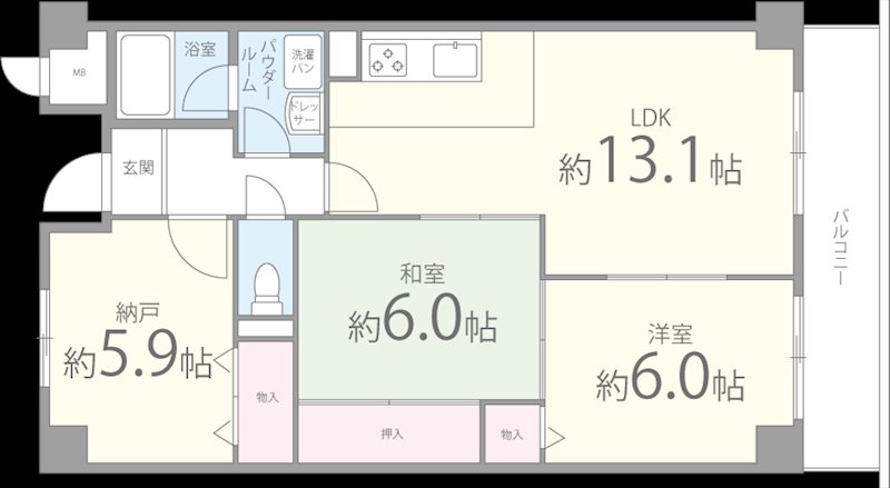 ハイアットプレイス 103号室 間取り