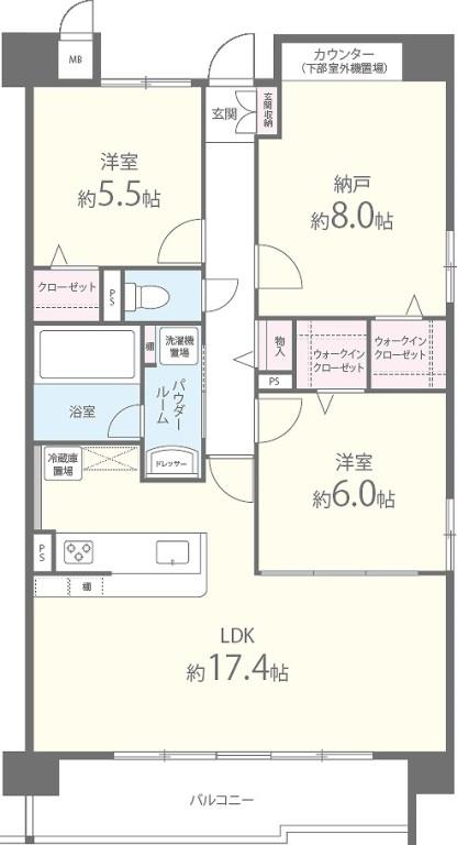 フロイデ川添 501号室 間取り
