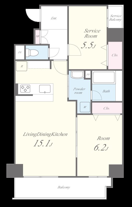 ホリエ出雲 401号室 間取り