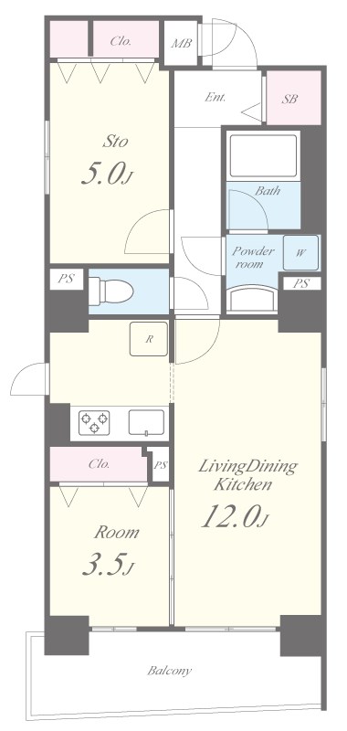 BLEU ET GRIS上町台 間取り図