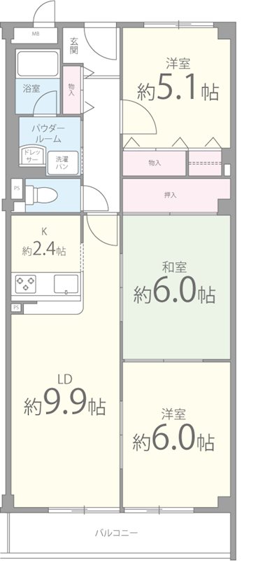 パール久米田 間取り図
