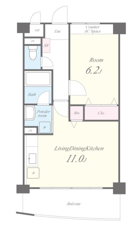 ﾎﾞﾇｰﾙ有瀬 間取り図