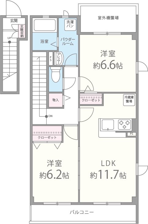 ミリオン志紀 207号室 間取り