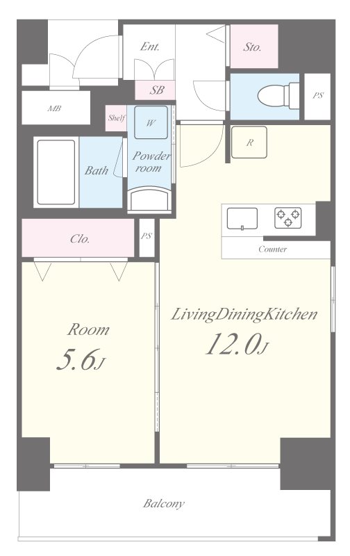 histoire玉造 1102号室 間取り
