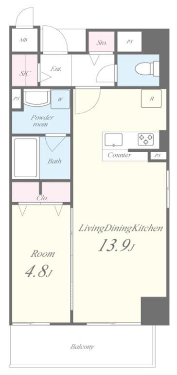 サイドヴァレー北野坂 間取り図