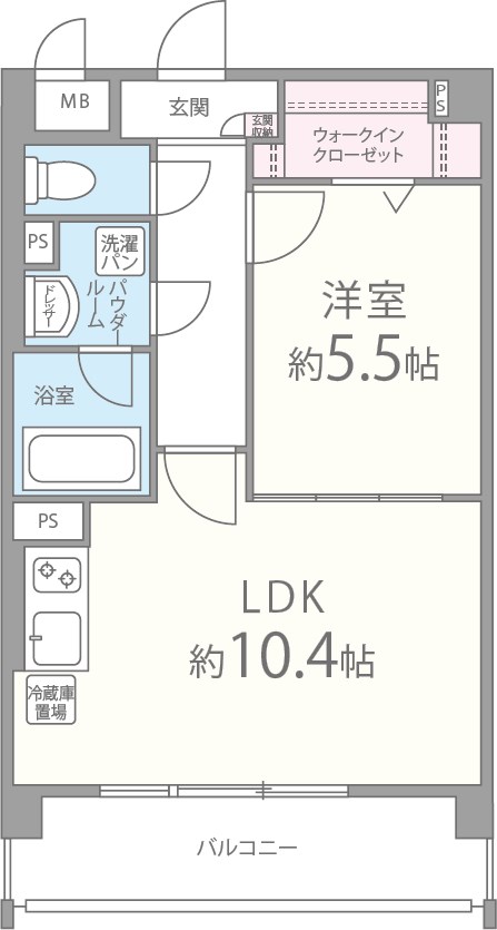 プレーヌうりわり 404号室 間取り