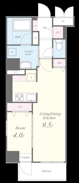 ラフィット松屋町 0202号室 間取り