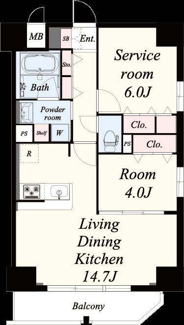 デレクト・ビュー上町台 502号室 間取り