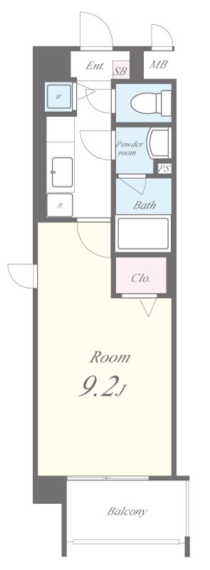 プレミア ウエイブ 201号室 間取り