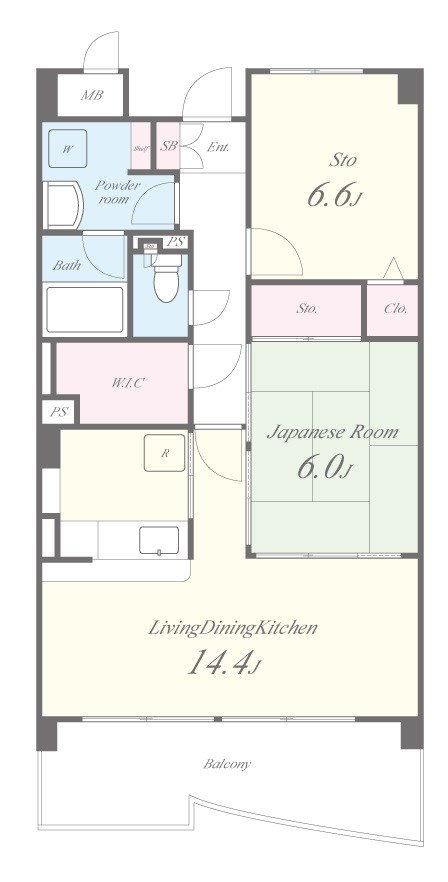 エバーグレイス 203号室 間取り