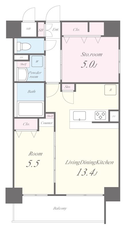 エリタージュ江坂 間取り図