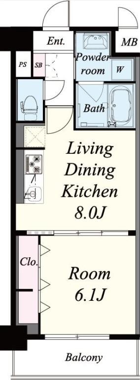 ハーヴェスト江坂 106号室 間取り