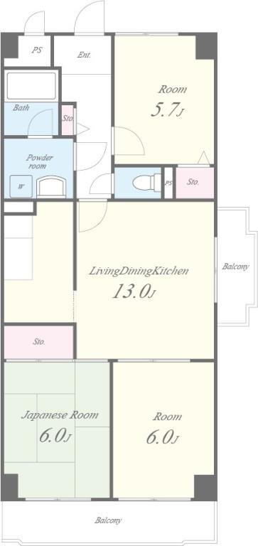 エクレールミシマ 101号室 間取り