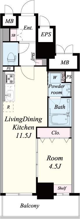 ル・マージュ新町 0702号室 間取り