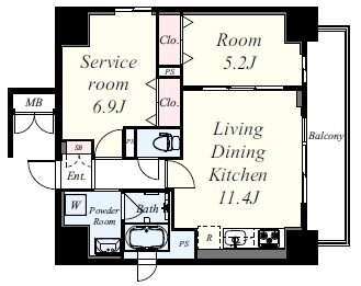 ミラノ堺筋 0403号室 間取り