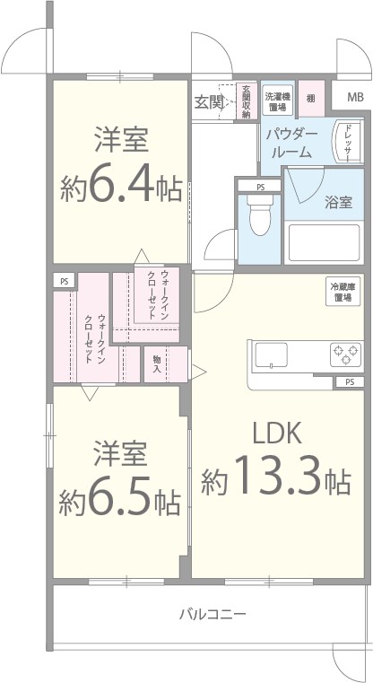 ﾒｿﾞﾝ錦Ⅱ 間取り図